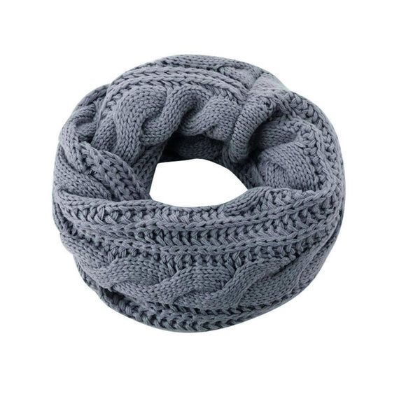 SNOOD CABLE KNIT LIGHT GREY