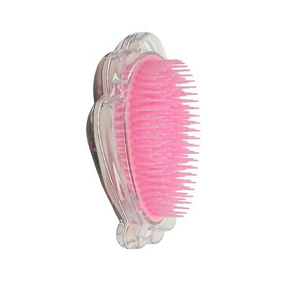 HAIR BRUSH CLAM SHELL SHAPE WITH GLITTER