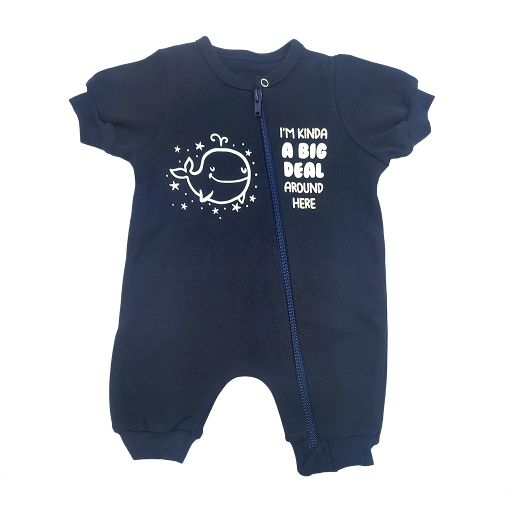 BABY GROW SHORT SLEEVE WITH ZIPPER NAVY WHALE – NIKKI'S The Gift Shop