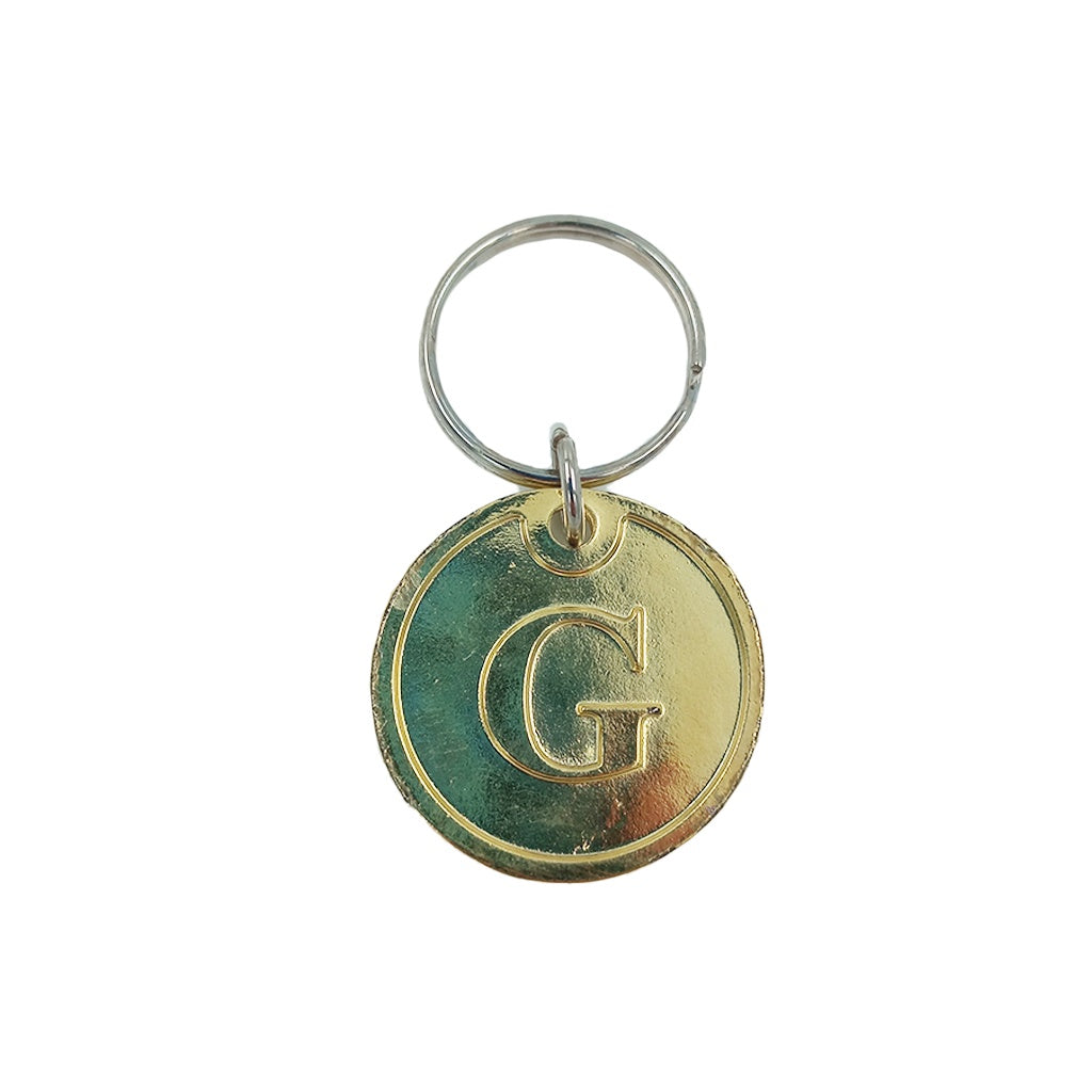 G KEYRING ROUND GOLD NIKKI'S The Gift Shop