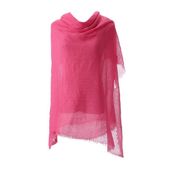 ROLLED SCARF PLAIN HOT PINK