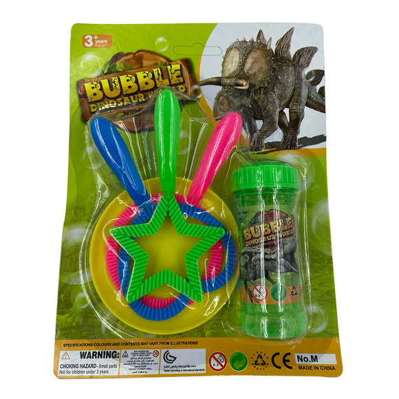 BUBBLE WANDS AND SOLUTION PLAY SET DINO