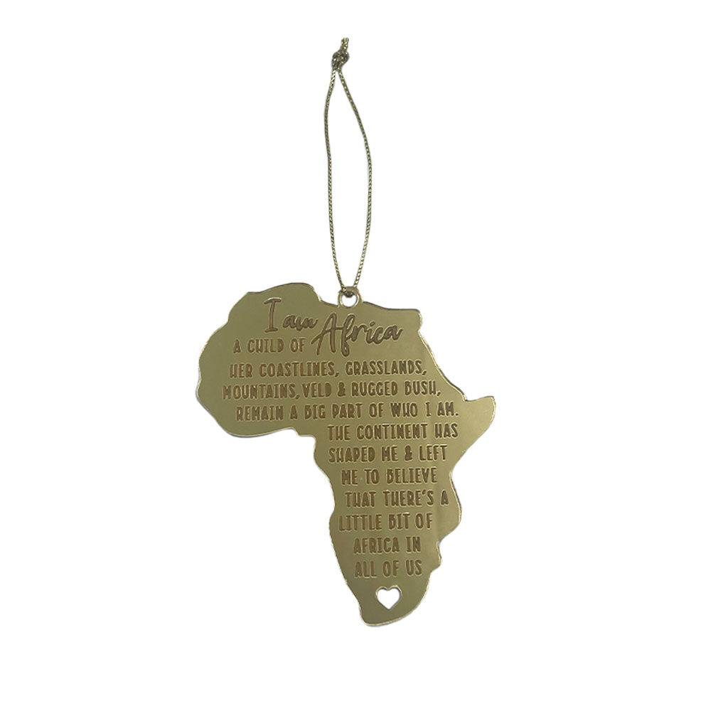 XMAS DECOR HANGING GOLD PERSPEX A CHILD OF AFRICA