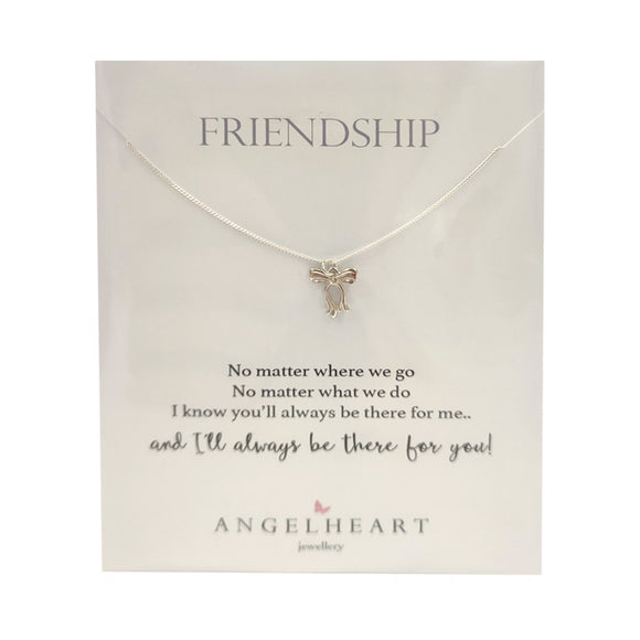 NECKLACE SILVER BOW ON CHAIN