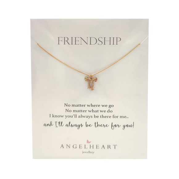 NECKLACE GOLD BOW ON CHAIN