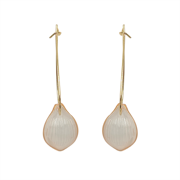 EARRING DROP WITH TEAR DROP PENDANT LIGHT PINK