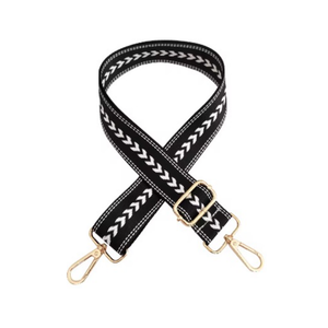 BAG STRAP BLACK WITH WHITE ARROW REPEAT