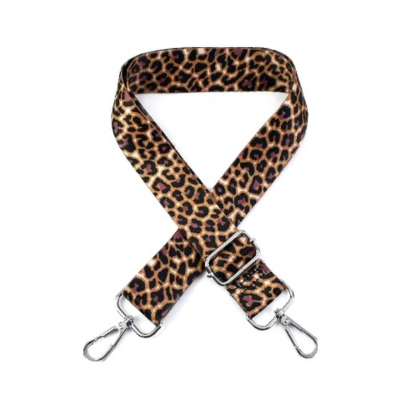 BAG STRAP CLASSIC LEOPARD PRINT BLACK AND BROWN