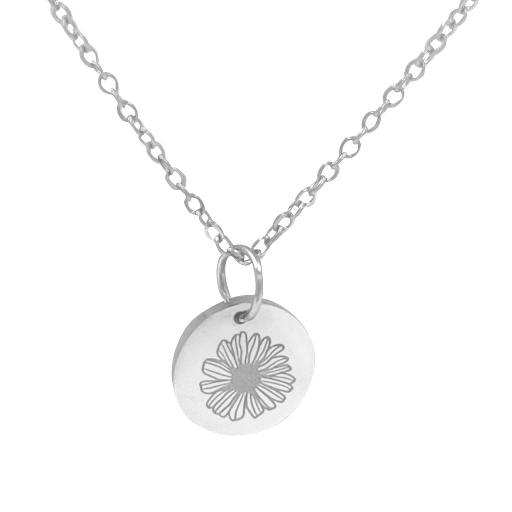 NECKLACE SILVER STAINLESS STEEL CHAIN APRIL DAISY – NIKKI'S The Gift Shop