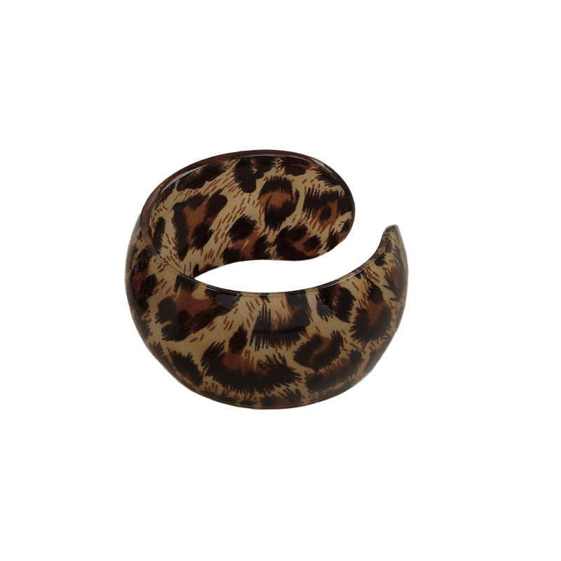 BRACELET ACRYLIC LARGE BROWN TORTOISE SHELL PRINT