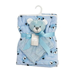 FLEECE BLANKET WITH CUDDLE TOY BOYS