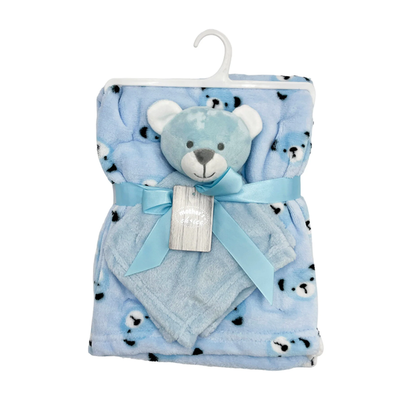FLEECE BLANKET WITH CUDDLE TOY BOYS