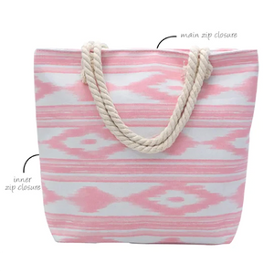 BAG CANVAS PINK ABSTRACT DESIGN