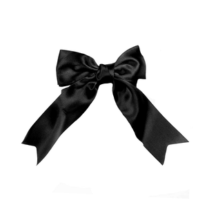 HAIR CLIP WITH BLACK SATIN BOW