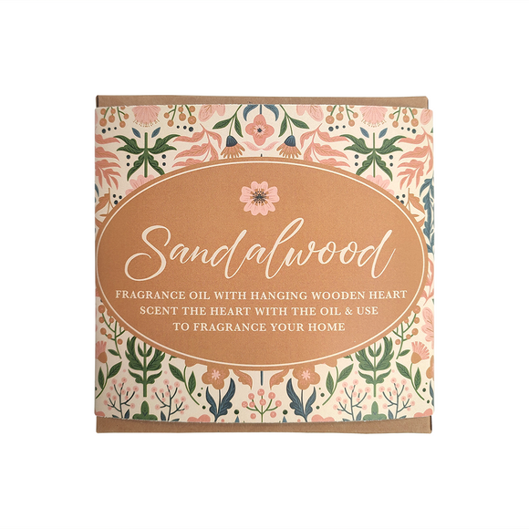 GIFT BOX WITH HEART & SCENTED OIL - SANDALWOOD (BOHO MOMENTS)