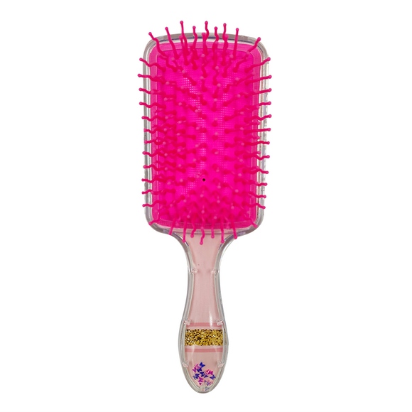 HAIR DETANGLER BRUSH PINK WITH BUTTERFLY CONFETTI