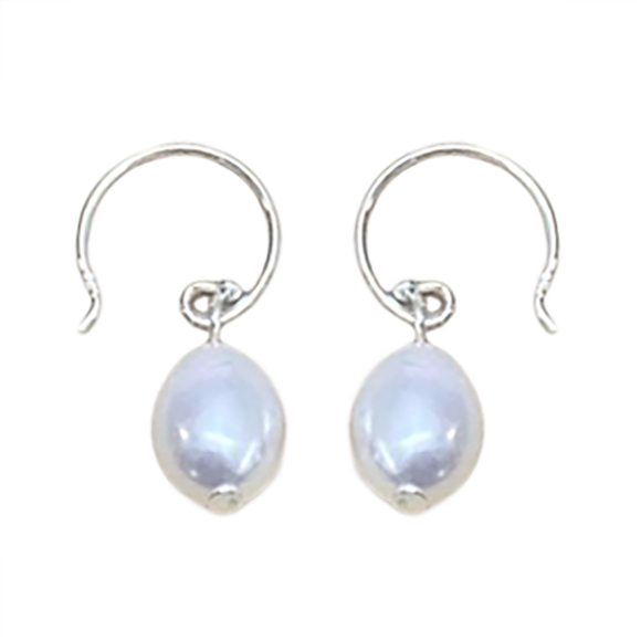 EAR CURVED HOOK PEARL DANGLE
