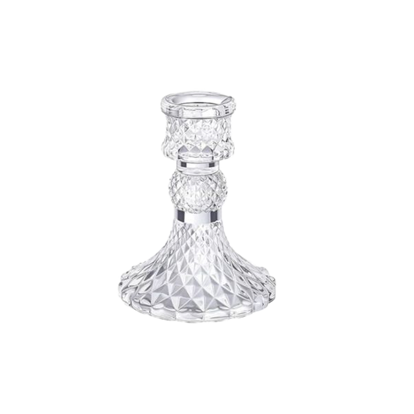 CANDLE HOLDER VINTAGE GLASS SML