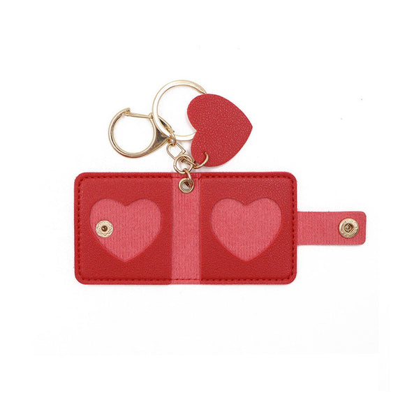KEYRING MINI WITH HEART PHOTO HOLDER RED