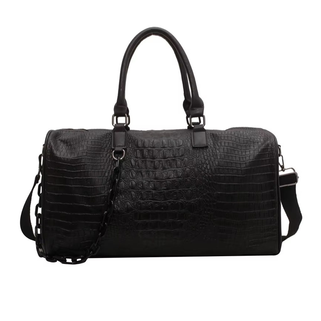BAG TOG IN CROCODILE PATTERN PU BLACK