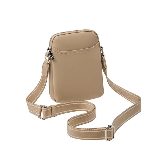 BAG MOBILE ON THE GO PLAIN PU LIGHT BROWN