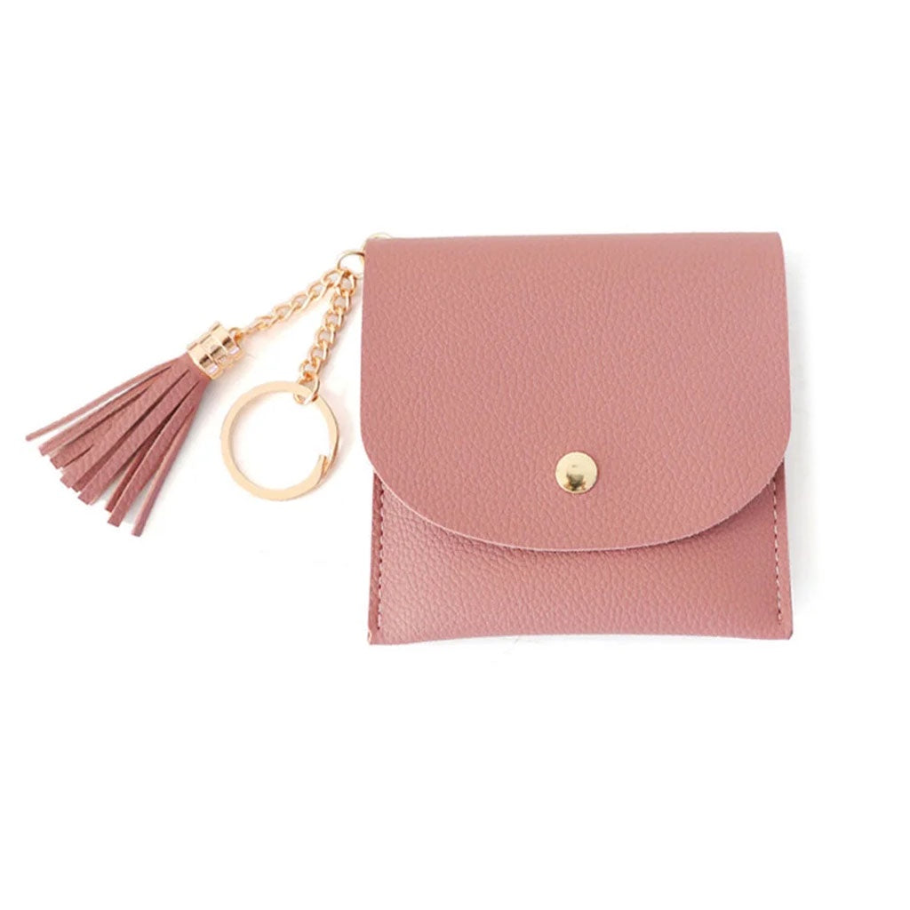 KEYRING PURSE WITH TASSEL PLAIN BALLET PINK – NIKKI'S The Gift Shop