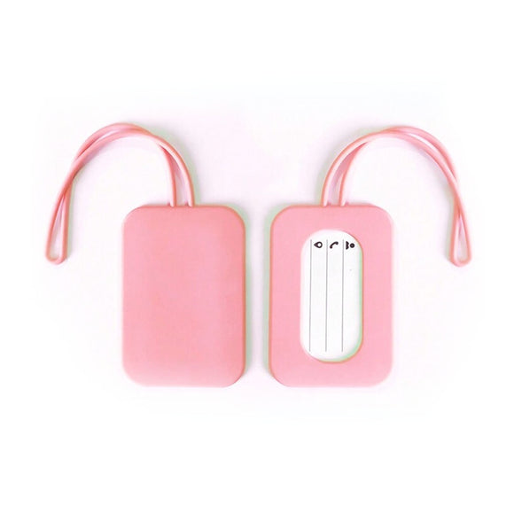 LUGGAGE TAG SILICONE PLAIN LIGHT PINK
