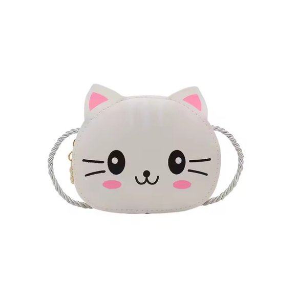 BAG CROSS BODY CUTE KITTEN WHITE