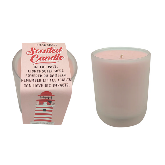 CANDLE IN FROSTED GLASS SEASIDE SPOILS LEMONGRASS SCENTED