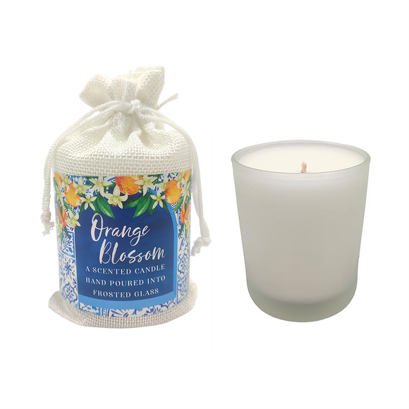 CANDLE IN FROSTED GLASS AMALFI SUNSETS AND SPRITZ ORANGE SCENTED
