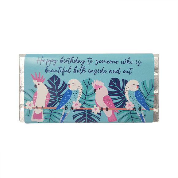 CHOCOLATE 100G EXOTIC PARADISE BIRDS BEAUTIFUL BIRTHDAY
