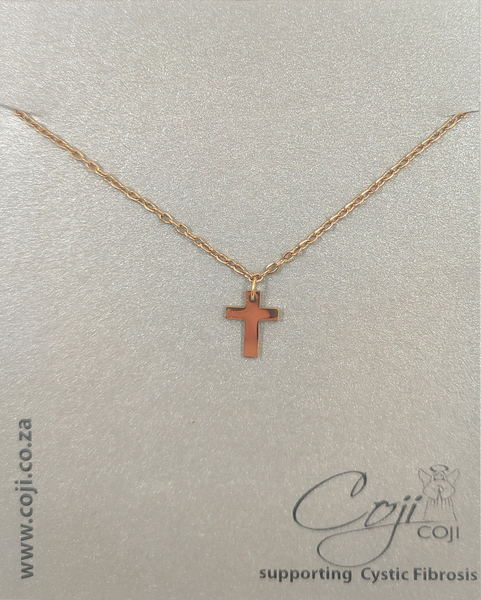 NECKLACE CROSS ON GOLD STAINLESS STEEL CHAIN – NIKKI'S The Gift Shop