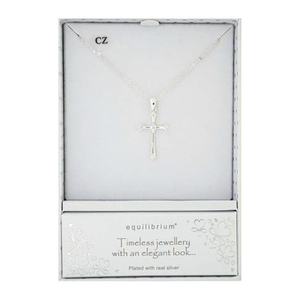 NECKLACE STYLISH CROSS WITH DIAMANTE DETAIL