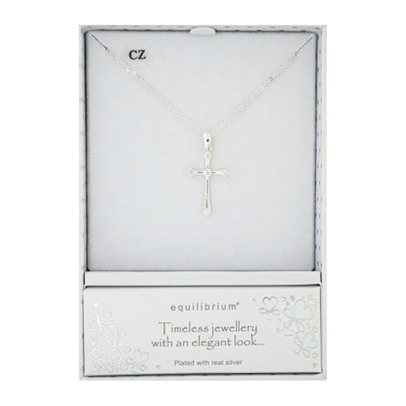 NECKLACE STYLISH CROSS WITH DIAMANTE DETAIL