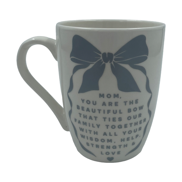 MUG 370ML MOM THE BEAUTIFUL BOW GREY ON WHITE