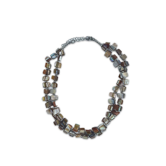 NECK 2 SET WITH MULTI BROWN AND CREAM STONES