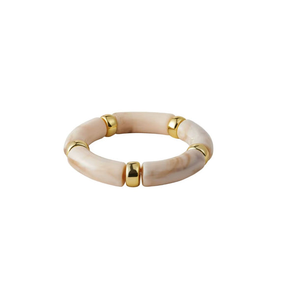 BRACELET ACRYLIC IVORY WITH GOLD DETAIL