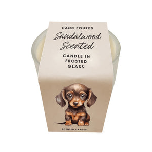 CANDLE IN FROSTED GLASS VANILLA SCENTED YORKIE