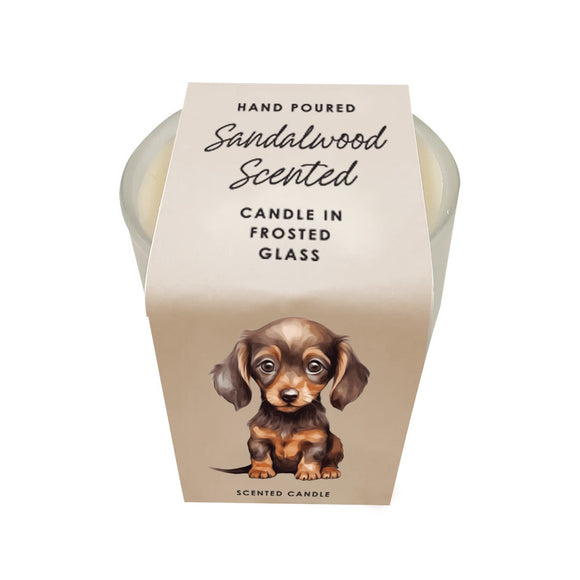 CANDLE IN FROSTED GLASS VANILLA SCENTED YORKIE