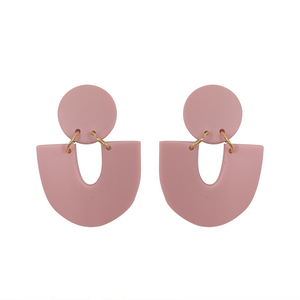 EARRING OPEN BOAT LIGHT PINK