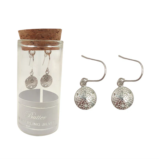 EARRING PANSY DANGLE (SAND DOLLAR)