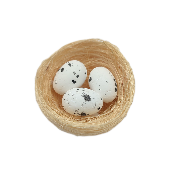 EASTER EGG BASKET WITH 3 EGGS PASTEL COLOURS