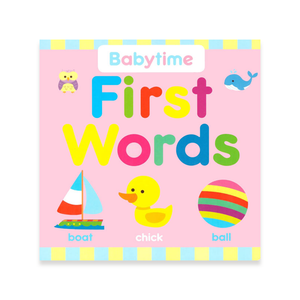 BOOK BOARD MY FIRST WORDS BABYTIME PINK