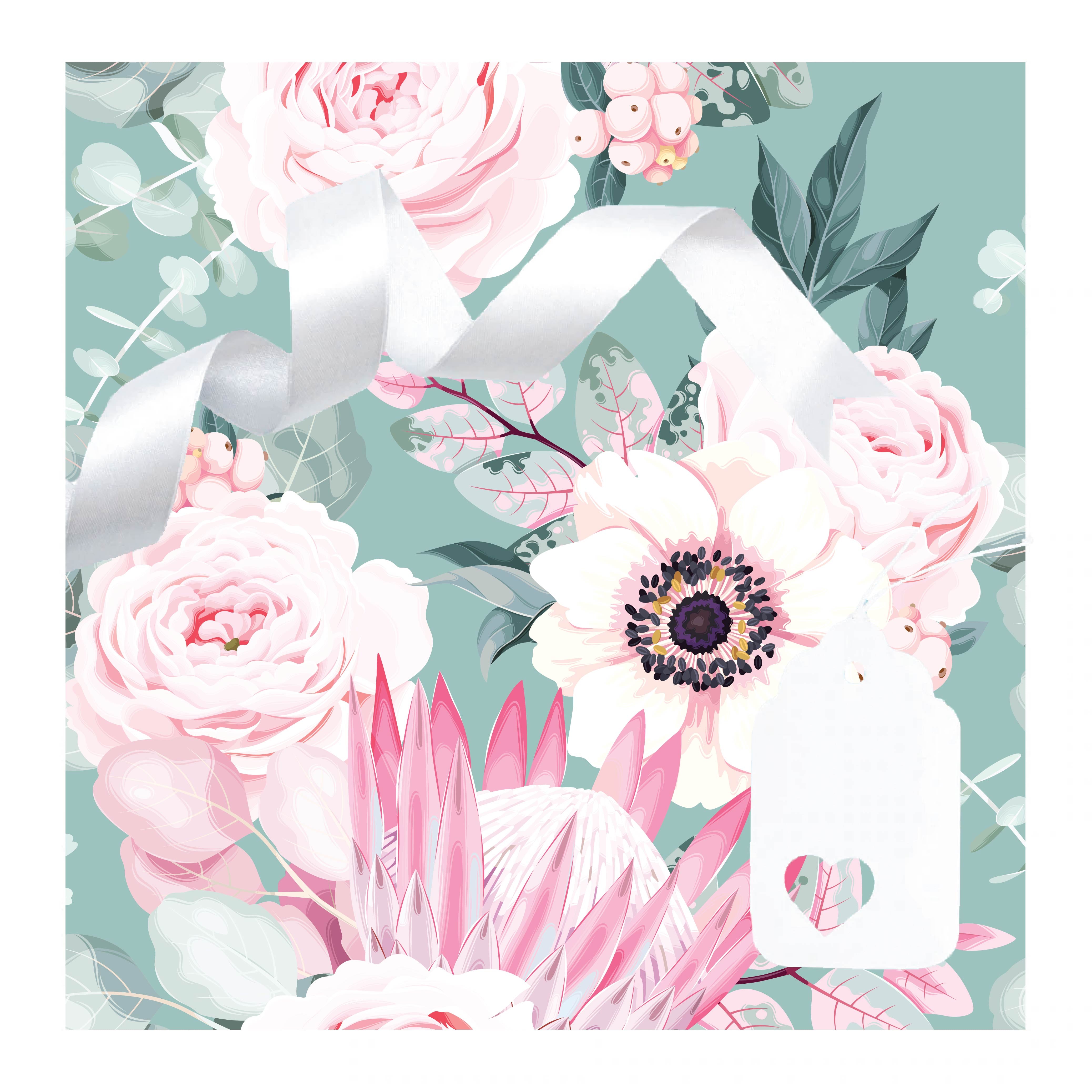 GIFT WRAP PASTEL FLORAL