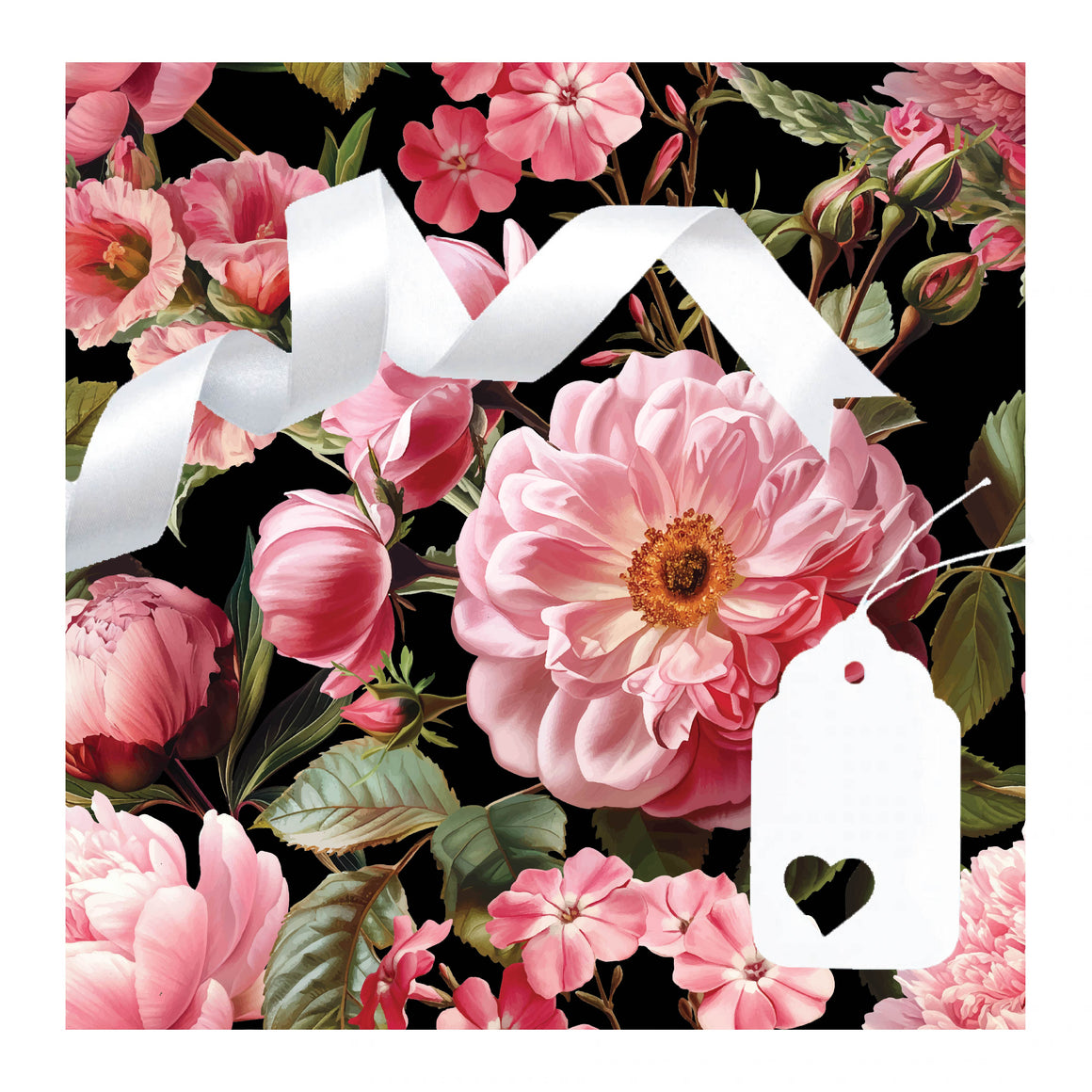 GIFT WRAP PINK ROSES ON BLACK – NIKKI'S The Gift Shop