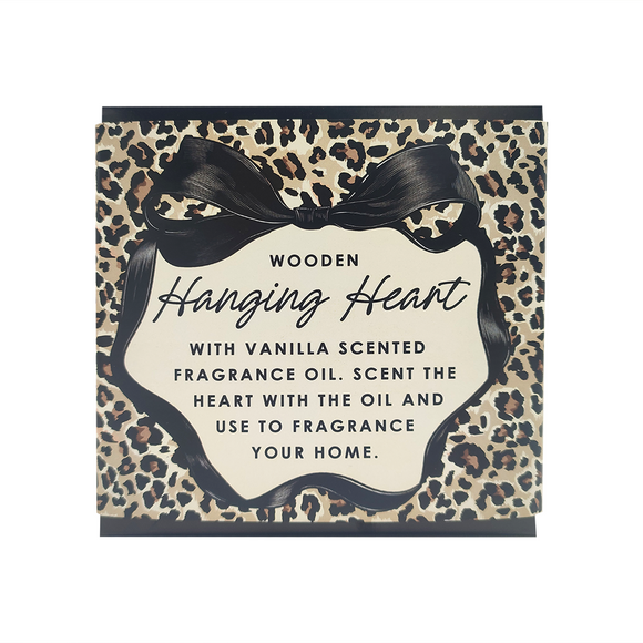 GIFT BOX WITH HEART AND FRAGRANCE OIL VANILLA SCENTED - LEOPARD BOWTIQUE