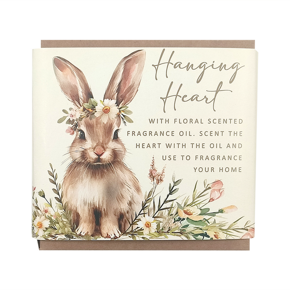 GIFT BOX WITH HEART AND FRAGRANCE OIL BOTANICAL FLORAL (BUNNY NATURAL)