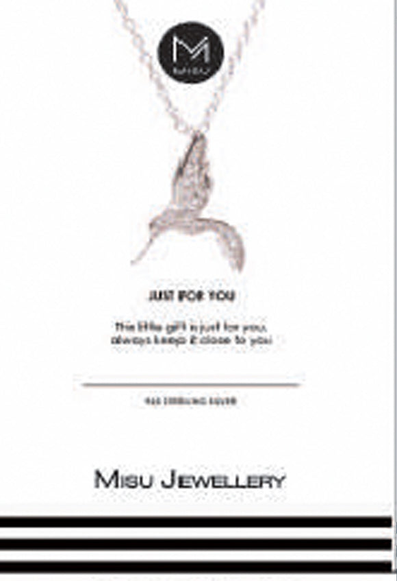 NECKLACE SILVER CZ HUMMINGBIRD