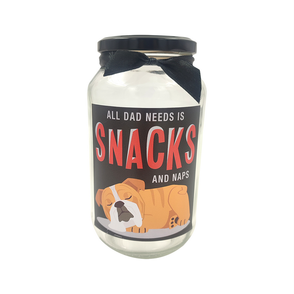 JAR 750ML ALL NEEDS SNACKS AND NAPS BULLDOG