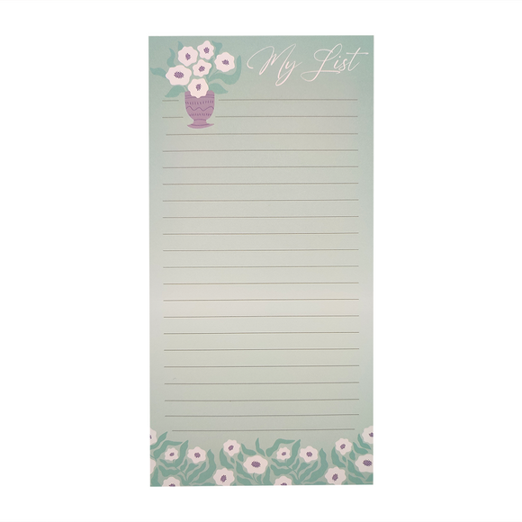 LIST PAD WHITE POPPY AND LAVENDER